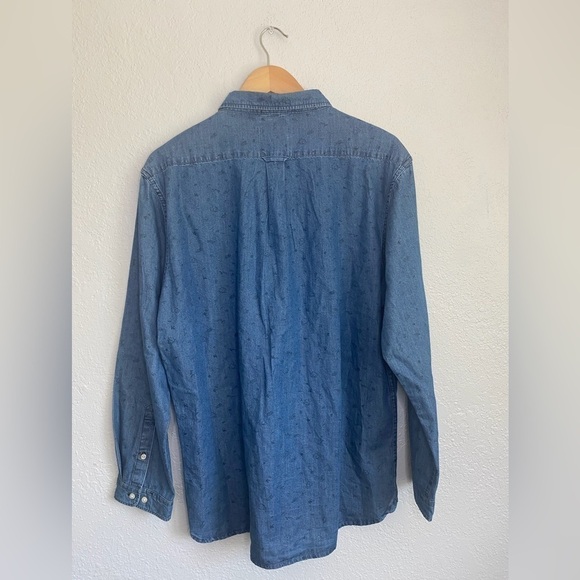 Knowledge Cotton Apparel Organic Chambray Denim Button Rocket or Popcorn Shirt - Picture 3 of 13